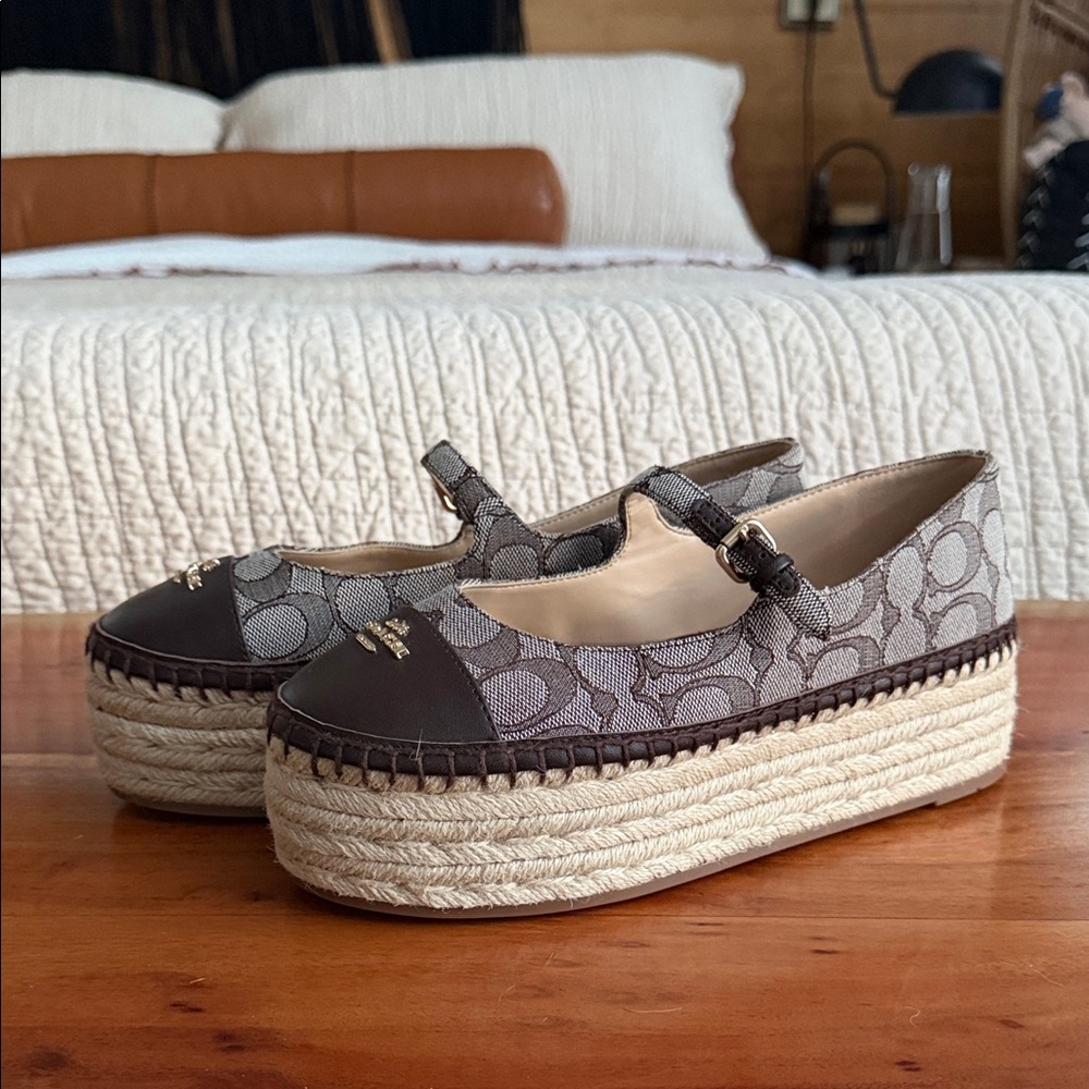 Coach Women's Signature Canvas Espradille Platform Shoes